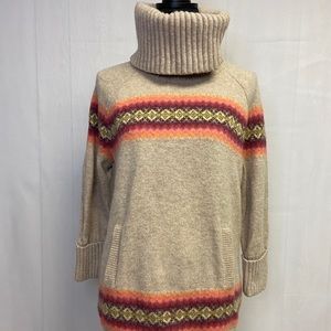GAP Lambswool Blend Fair Isle Turtleneck Tunic Sweater Small